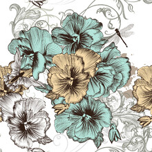Blue and Yellow Floral Rice Decoupage Paper